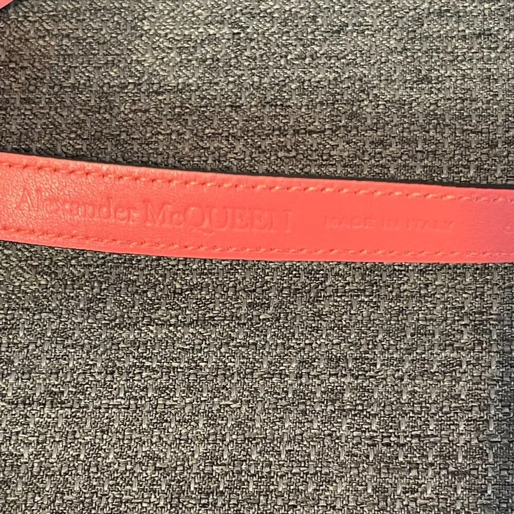 ALEXANDER MCQUEEN Double Wrap Skull Belt in Coral Calfskin Leather Size 32 - NWT - Picture 6 of 7